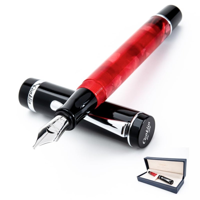 Conklin Duragraph Fountain Pen Red Nights - Fine Nib, Luxury Writing Instrument with Bold Red Finish - Image 1